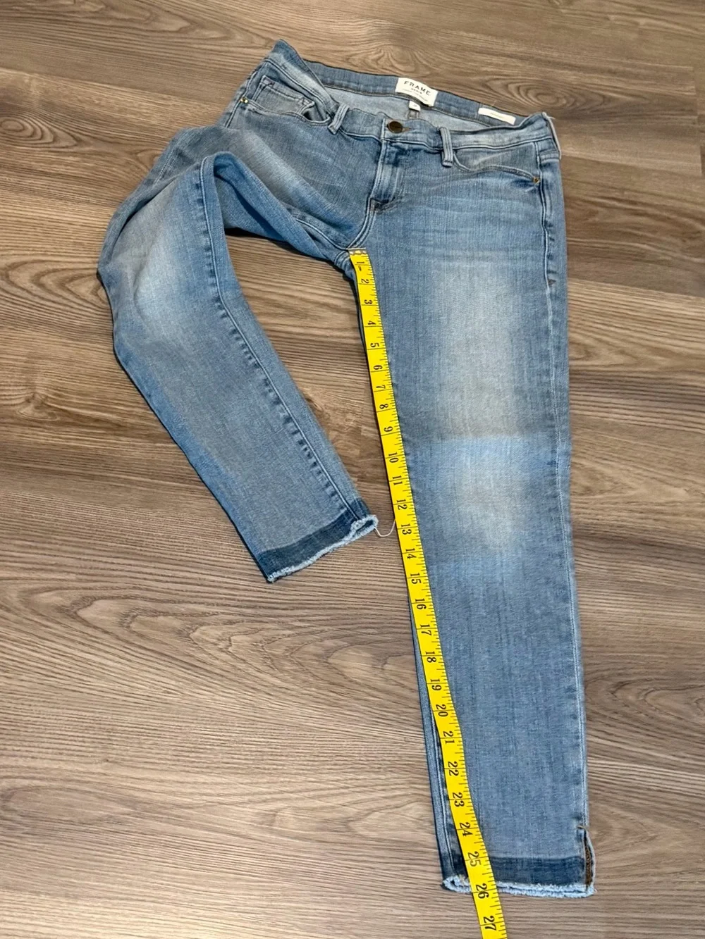 Frame Le Garcon Slit Shadow Hem Norwood Cropped Jean Women’s size 25 Straight - Picture 3 of 7